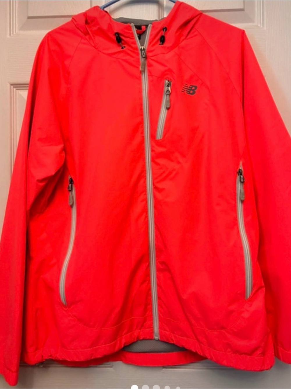 New Balance Women's Bright Orange Hooded Windbreaker Jacket XL